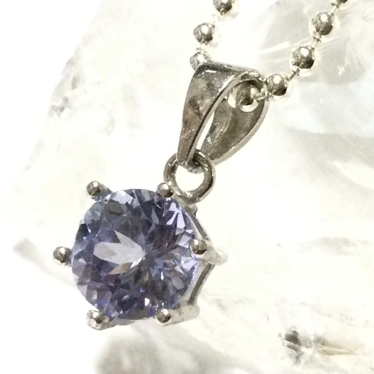 一点物☆宝石品質！ 神秘的な夕暮れ色 ヒーリングストーン 天然石 タンザナイト シルバーネックレス