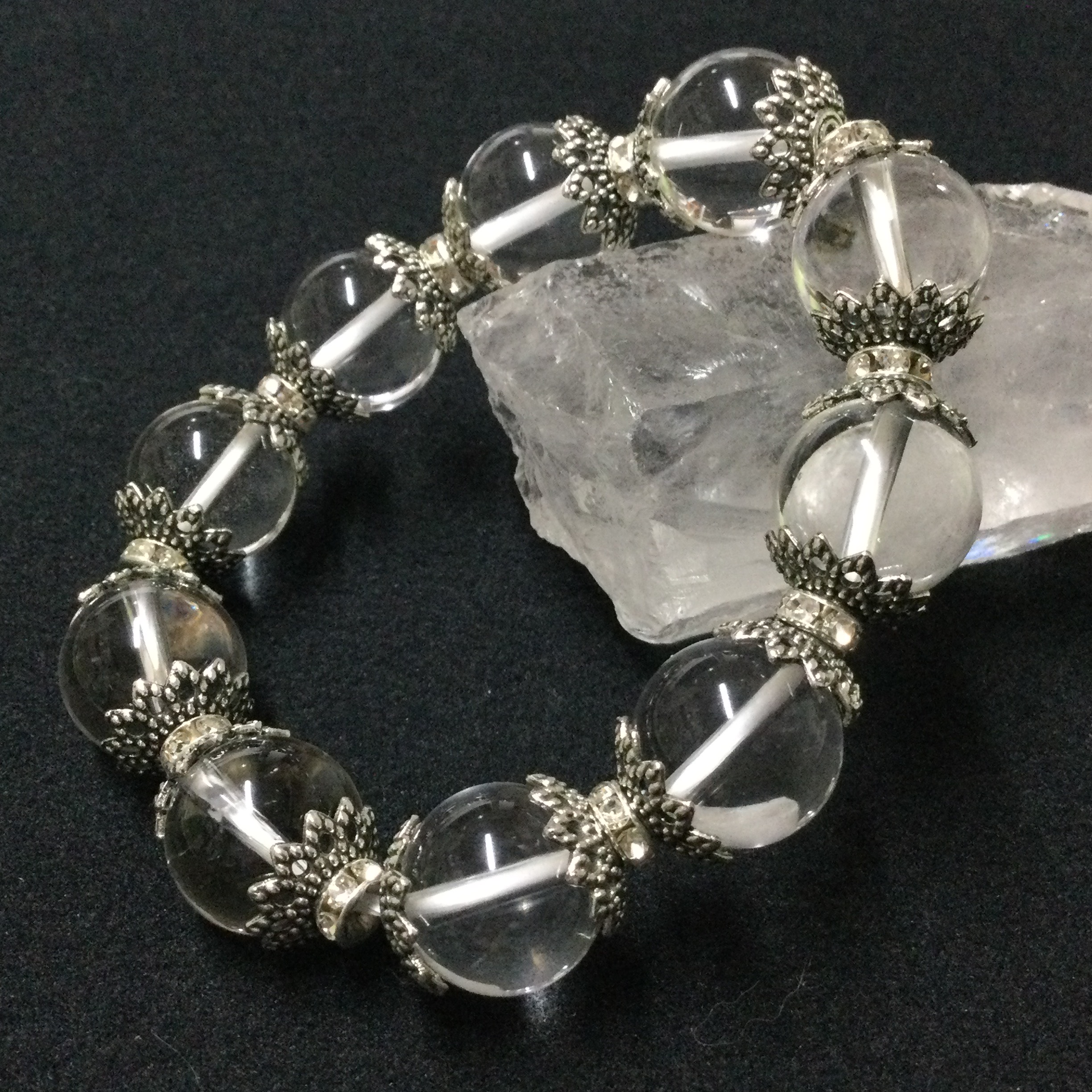 一点物☆ビッグサイズ！ ヒーリングストーン 天然石 ヒマラヤ水晶 大玉ブレスレット