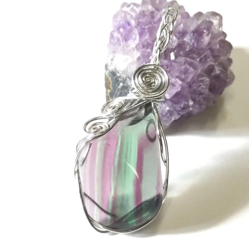 一点物☆ ヒーリングストーン 天然石 バイカラーフローライト