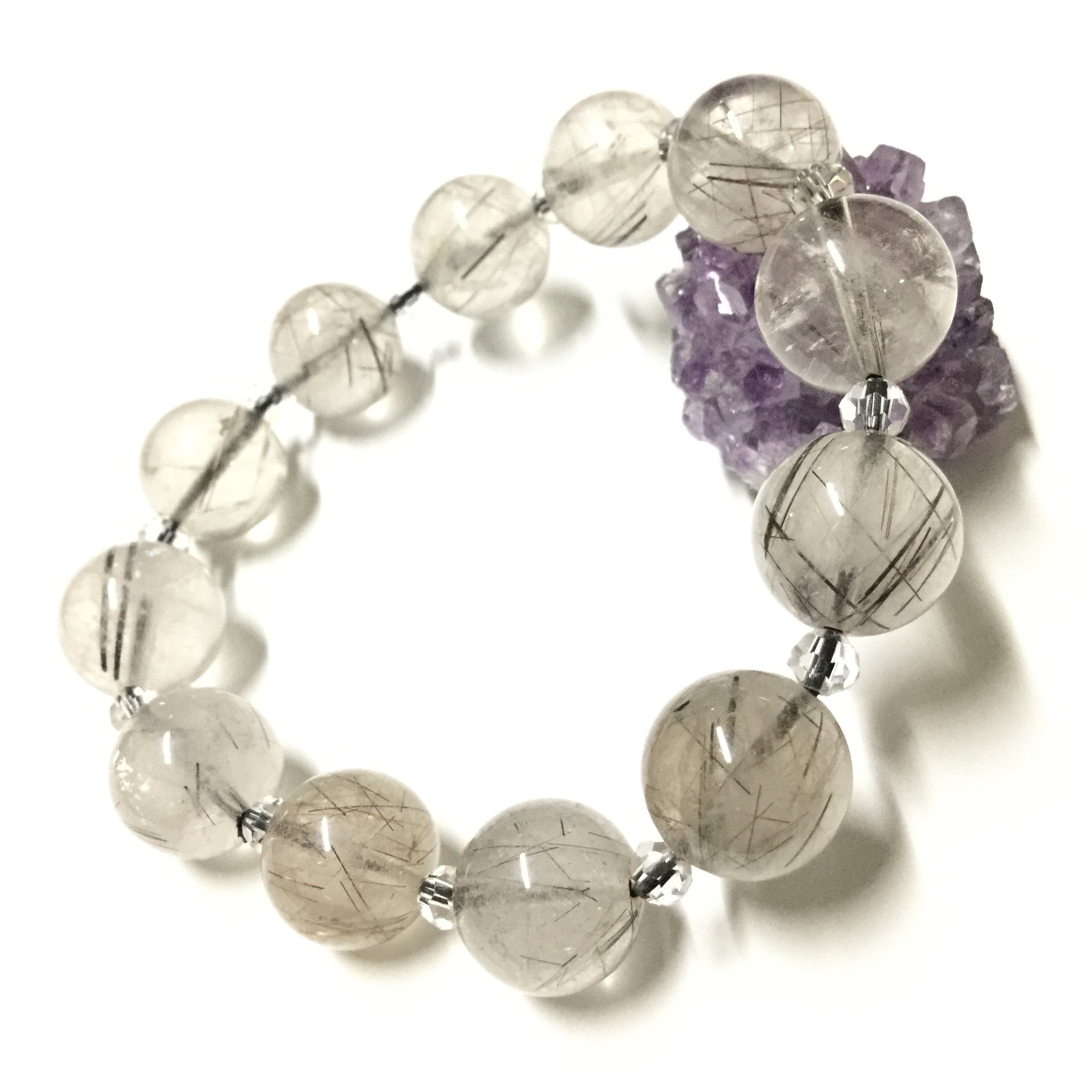 一点物☆送料無料 ヒーリングストーン 天然石 ブラウンルチルクォーツ ブレスレット