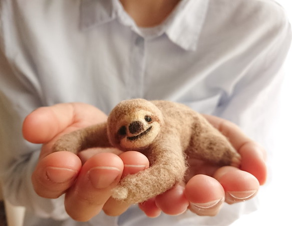 ナマケモノ ｰ休憩中ｰ 羊毛フェルト kame-kichi 通販 12005624｜Creema