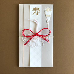 水引✴︎鶴とリボンのご祝儀袋 ご祝儀袋・袱紗（ふくさ） みめよい祝儀