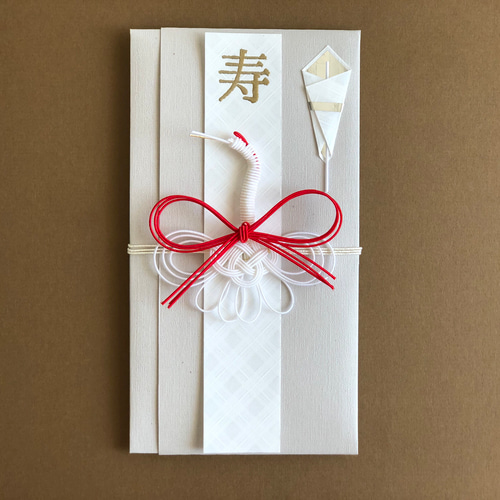 水引✴︎鶴とリボンのご祝儀袋 ご祝儀袋・袱紗（ふくさ） みめよい祝儀
