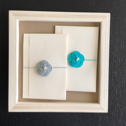 水引梅のポチ袋✴︎お正月✴︎心付け✴︎2枚セット（翡翠とグレー）8×12cm 1枚目の画像