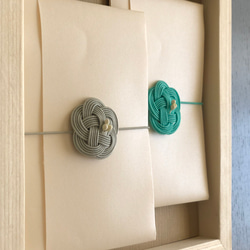 水引梅のポチ袋✴︎お正月✴︎心付け✴︎2枚セット（翡翠とグレー）8×12cm 5枚目の画像