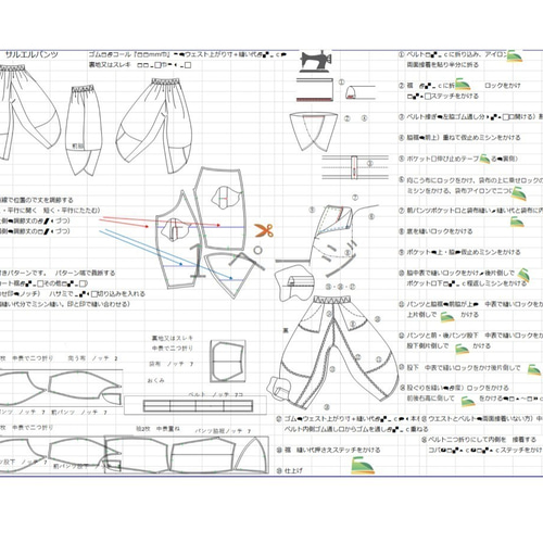 着物リメイク サルエルパンツ 型紙 型紙 良ちゃんのおつかい 通販