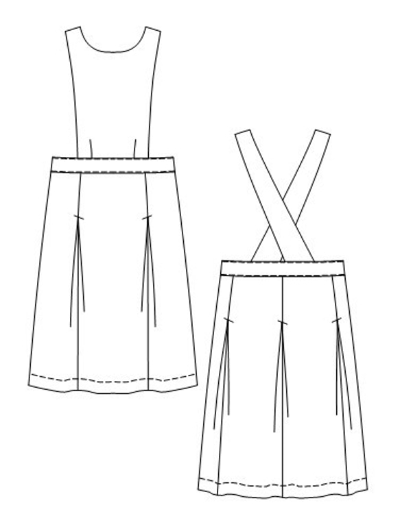 着物リメイク　ジャンバースカート　型紙 2枚目の画像