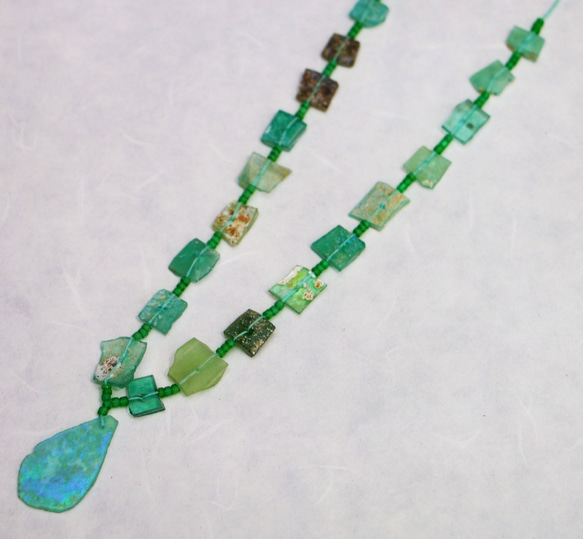 銀化ローマングラスビーズ 希少！ローマングラス銀化片 【Ancient Roman Iridescent Glass