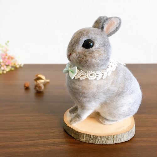 ネザーランドドワーフ うさぎ 羊毛フェルト 人形 羊毛フェルト cotta