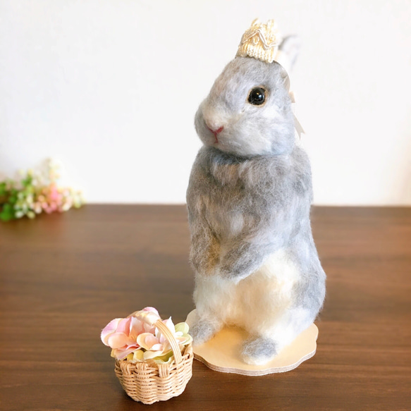 うさぎ 羊毛フェルト グレー リアル風 人形 羊毛フェルト cotta 通販 