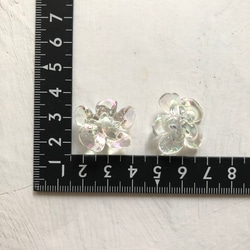 ［6pcs］クリアオーロラフラワービーズ＊花＊大ぶり＊アクセサリーパーツ＊素材 4枚目の画像