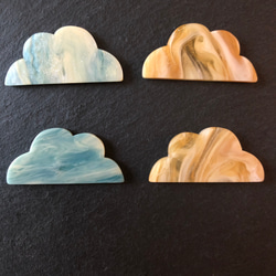 【SALE】［4pcs］雲のようなアクリルパーツ［A］*デコパーツ、カボション 3枚目の画像