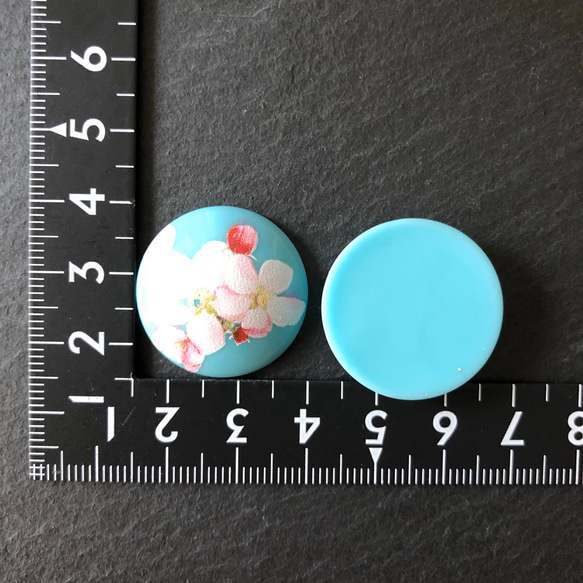 【SALE】［6pcs］さくらプリントのレトロなカボション*ラウンド約25mm＊アクセサリーパーツ＊素材 3枚目の画像