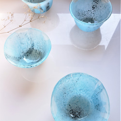 ガラス　冷茶グラス 　銅箔 2枚目の画像