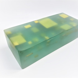 ガラス　オブジェ　置物　積層ブロック 1枚目の画像