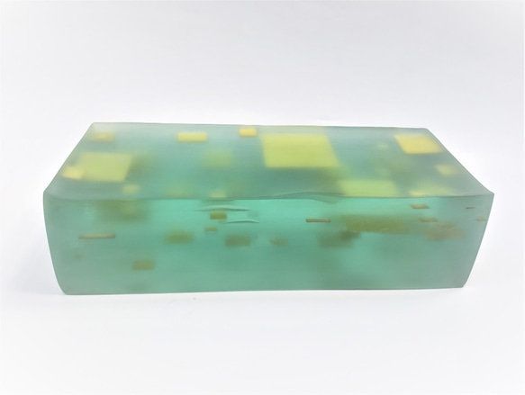 ガラス　オブジェ　置物　積層ブロック 4枚目の画像