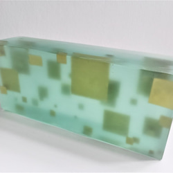 ガラス　オブジェ　置物　積層ブロック 5枚目の画像