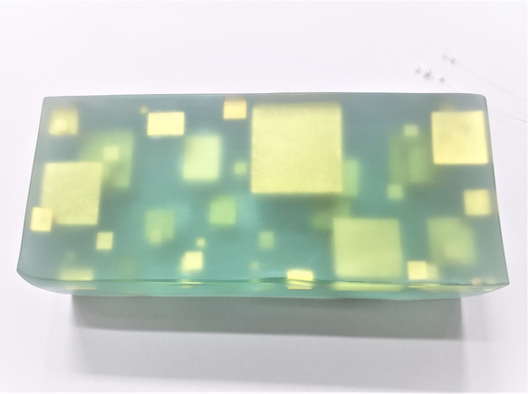 ガラス　オブジェ　置物　積層ブロック 6枚目の画像