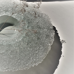 ガラスの水盤　花器　雪どけ 6枚目の画像