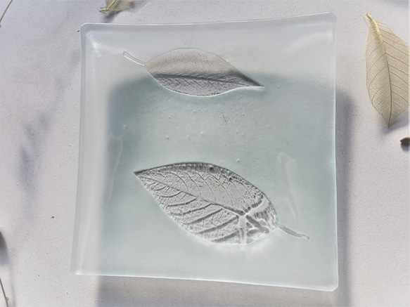 ガラスの器　葉脈　15角 2枚目の画像