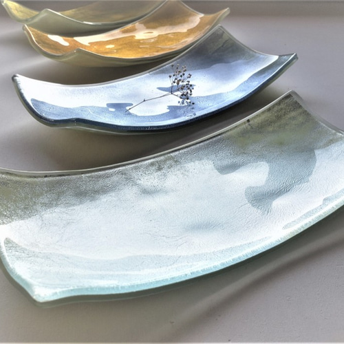 ガラスの器 銀澄長角R皿 長皿 スタジオ シャイン 通販 11700866