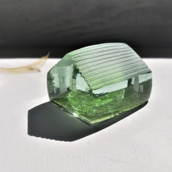 ガラスの家　置物　インテリア　プラチナ　グリーン 5枚目の画像
