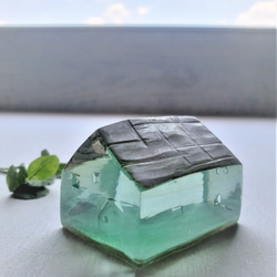 ガラスの家 置物 インテリア 銀屋根グリーン 立体・オブジェ スタジオ