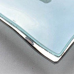 ガラスの器　プラチナ枠21㎝角皿 3枚目の画像