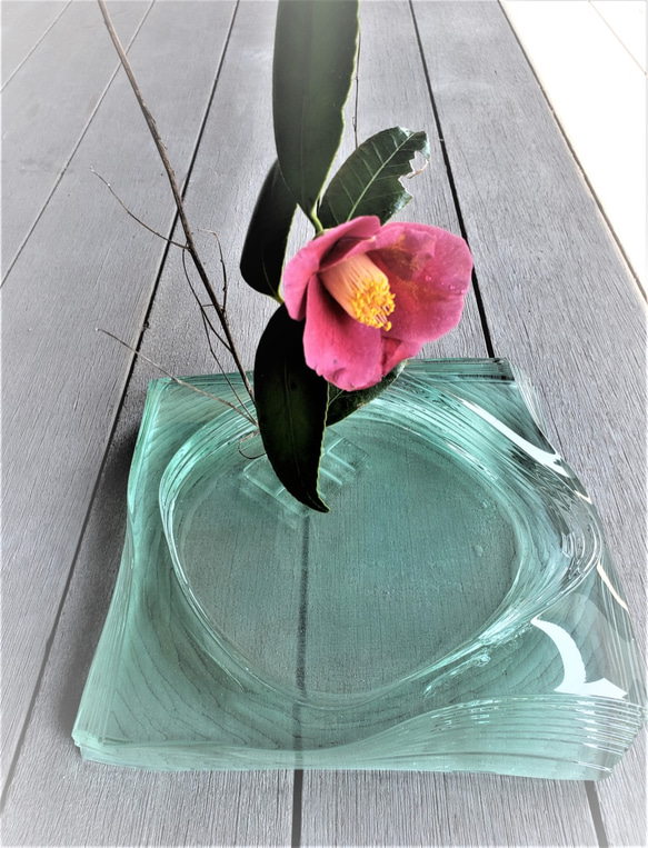 ガラス積層水盤　花器 6枚目の画像