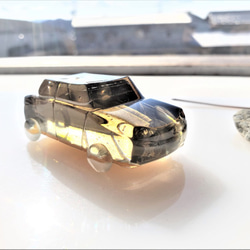 ガラスの車　置物　オブジェ　シルバーブラック 9枚目の画像