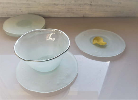 ガラス　冷茶グラス用茶托　　 4枚目の画像