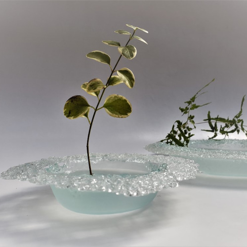 ガラスの水盤 一輪挿し 花器 雪どけ 小 一輪挿し・花瓶・花器 ガラスの水盤 一輪挿し 花器 雪どけ 小 一輪挿し・花瓶・花器