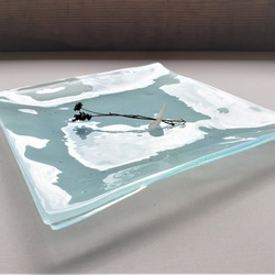 ガラスの器　ラムネ皿25㎝角 4枚目の画像
