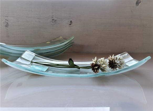 ガラスの器　銀澄並べ長角Ｒ皿 4枚目の画像