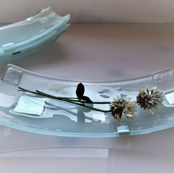 ガラスの器　銀澄並べ長角Ｒ皿 5枚目の画像