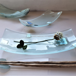ガラスの器　銀澄並べ長角Ｒ皿 2枚目の画像