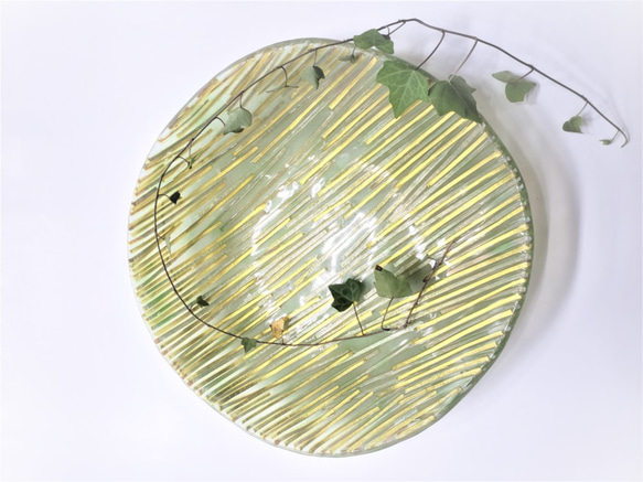 ガラスの水盤　花器　銀澄ライン 6枚目の画像