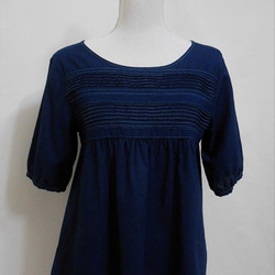 コットンリネン cotton linen Smock indigo 1枚目の画像