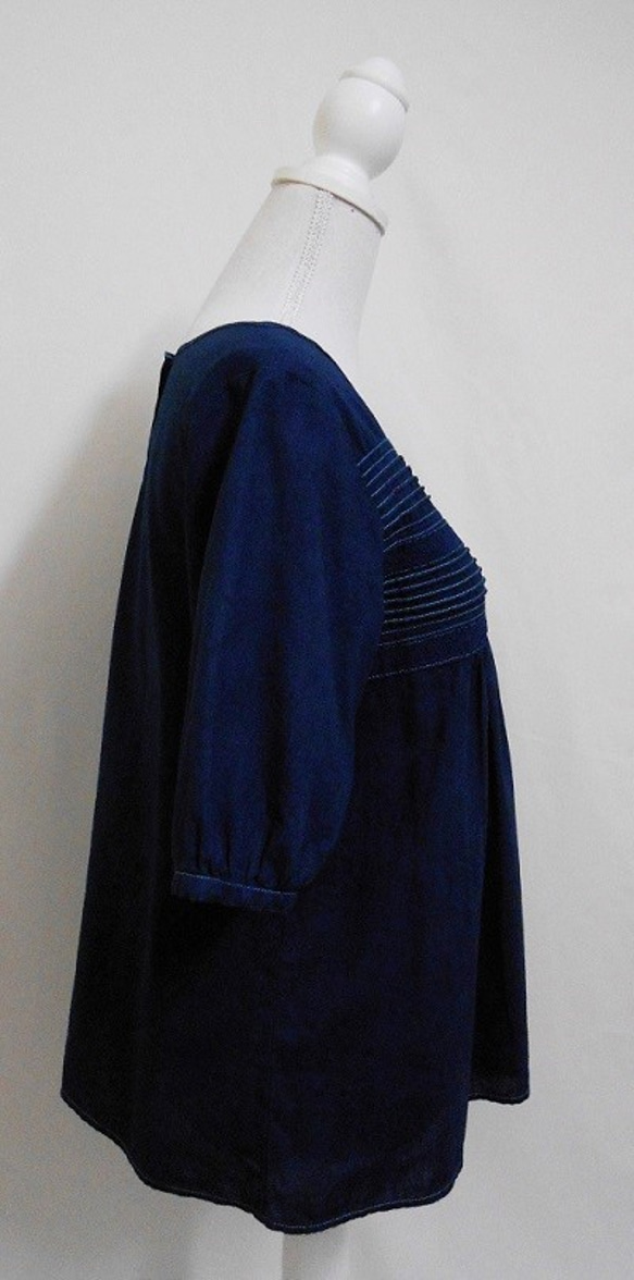 コットンリネン cotton linen Smock indigo 2枚目の画像