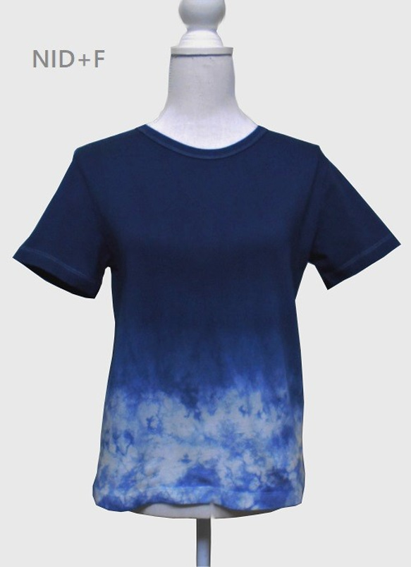 T-shirt deepsea indigo type-A cotton100% 3枚目の画像