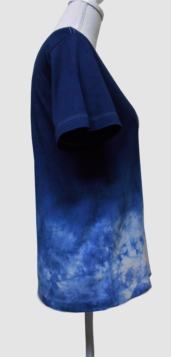 T-shirt deepsea indigo type-A cotton100% 4枚目の画像