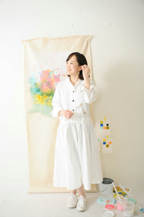 剪裁連身裙/白色【簡單但獨特】 第12張的照片