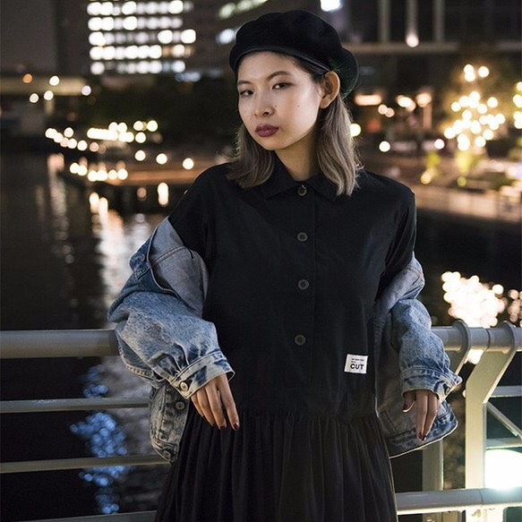 CUT JUMPSUITS DRESS / BLACK［シンプルなのに個性的］ 15枚目の画像