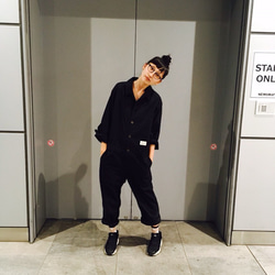 [S 售罄] [VOGUE 發布] CUT JUMPSUITS / BLACK [緊身尺碼和簡約設計] 第8張的照片