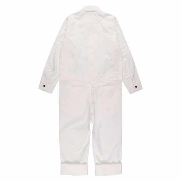 [S 售罄] Unisex CUT JUMPSUITS / WHITE [禮貌而美麗的縫紉和簡單的設計] 第2張的照片