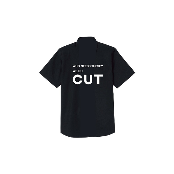 MEN & WOMEN CUT STAFF SHIRT / BLACK 2枚目の画像