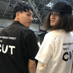 MEN & WOMEN CUT STAFF SHIRT / BLACK 4枚目の画像