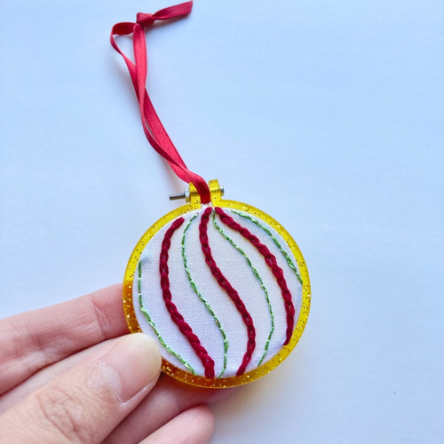 刺繍オーナメントキット・オリジナルアクリルミニ刺繍枠5個セット