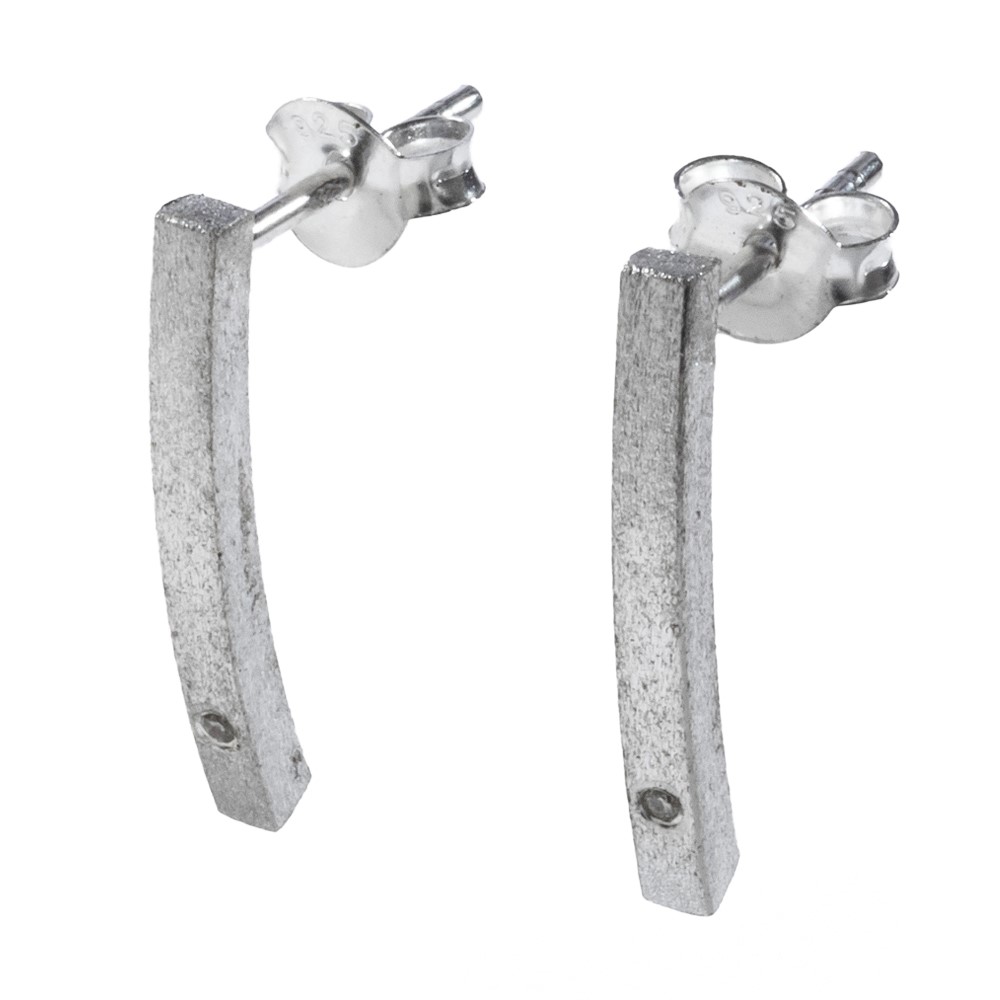 ELE0032 天然ダイヤモンドシルバーピアスL（両耳用）Elenore　Jewelry　エレノアジュエリー