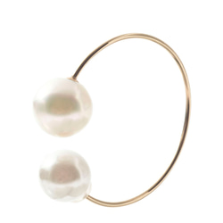 K10 pearl reverse hoop earring 10金パールリバースフープピアス（片耳用）ELE0018G 1枚目の画像